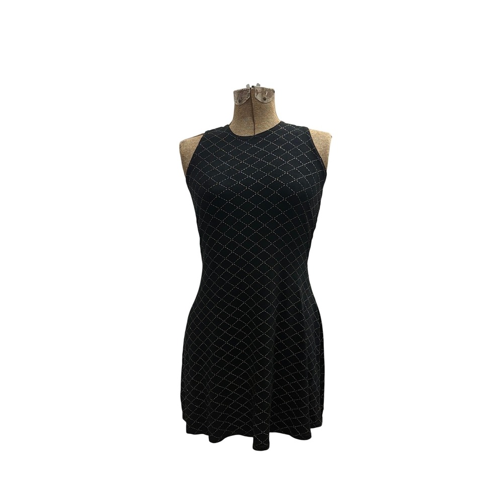 Dress Y2K Marian & Maral Women S Black Metallic Diamond‎ Knit Mini Sleeveless